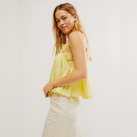 Free People Kayla Tank Top in Pineapple Juice in Size Small - Picture 2 of 3